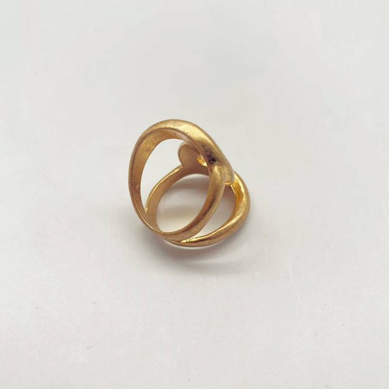 Qingdao jewelry European and American high -quality inspiration INS wind retro old geometric all -round simple rings