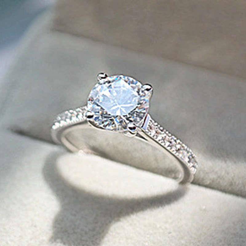 JZ035 Simulation Diamond Women's Wedding Ring Gaoto Diamond Drills Four Placed Microclavia 1.5 carat eight -hearted and eight arrows