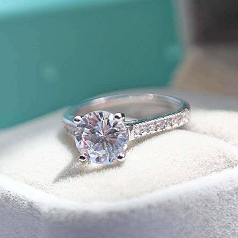 JZ035 Simulation Diamond Women's Wedding Ring Gaoto Diamond Drills Four Placed Microclavia 1.5 carat eight -hearted and eight arrows