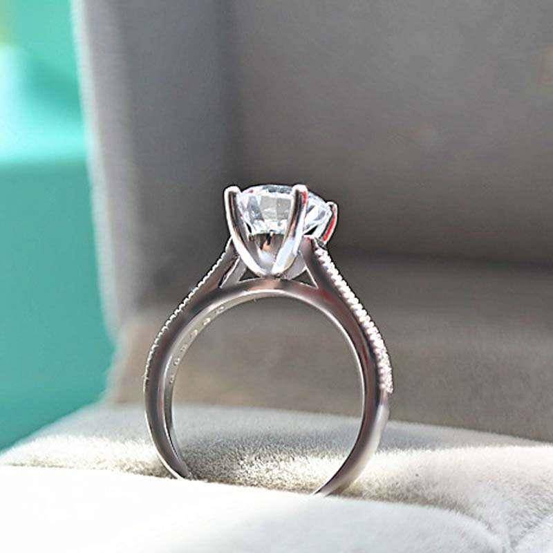 JZ035 Simulation Diamond Women's Wedding Ring Gaoto Diamond Drills Four Placed Microclavia 1.5 carat eight -hearted and eight arrows