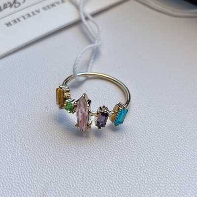 Export simplicity temperament residue so color gemstone ring light gold -colored wild ring ring accessories