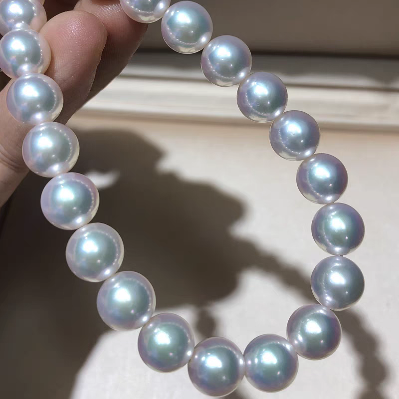 Super 5A freshwater non -core pearl necklace is comparable to Japanese seawater white metal color 7mm