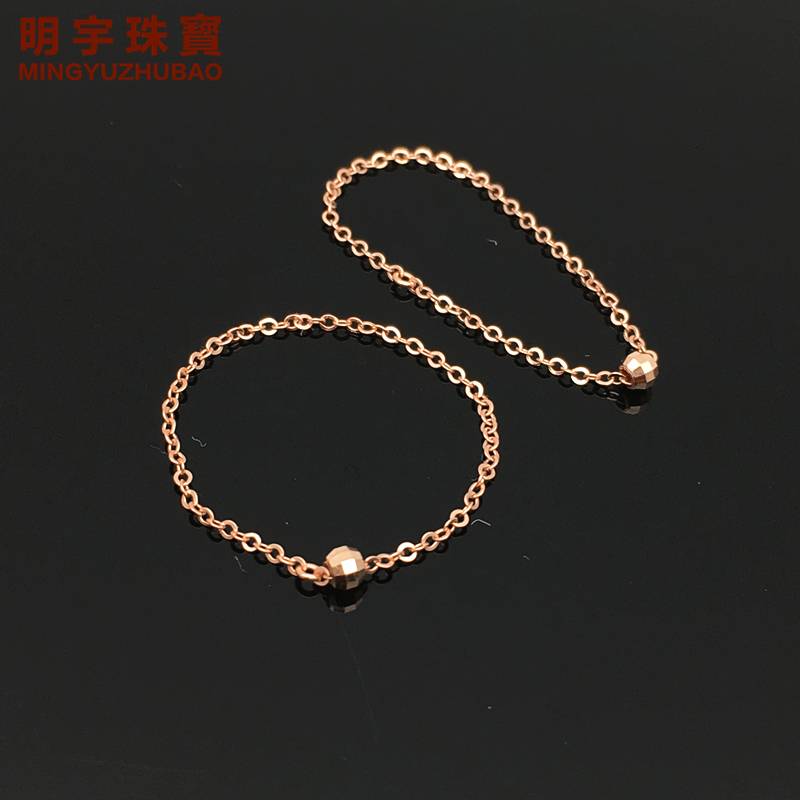 Mingyu Jewelry Russia 585 Purple Gold Soft ring pure 14K gold rose gold color gold ring women's simple ring