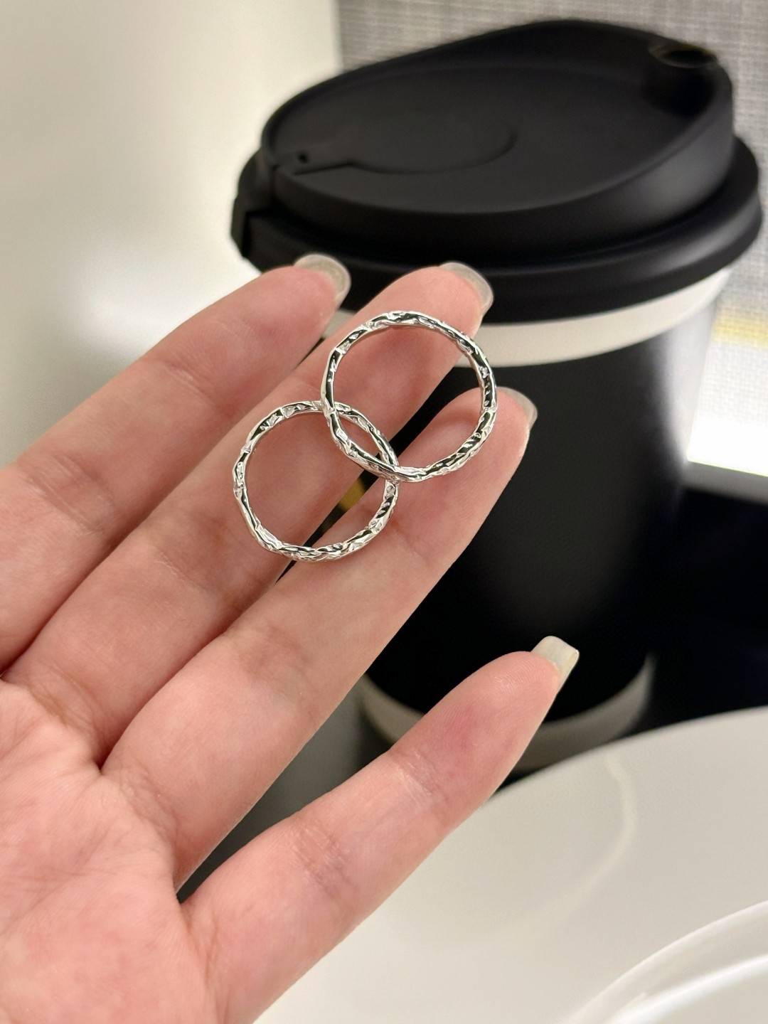 Niche design 925 sterling silver foldin ring ins Finger finger exquisite versatile ring female 240317