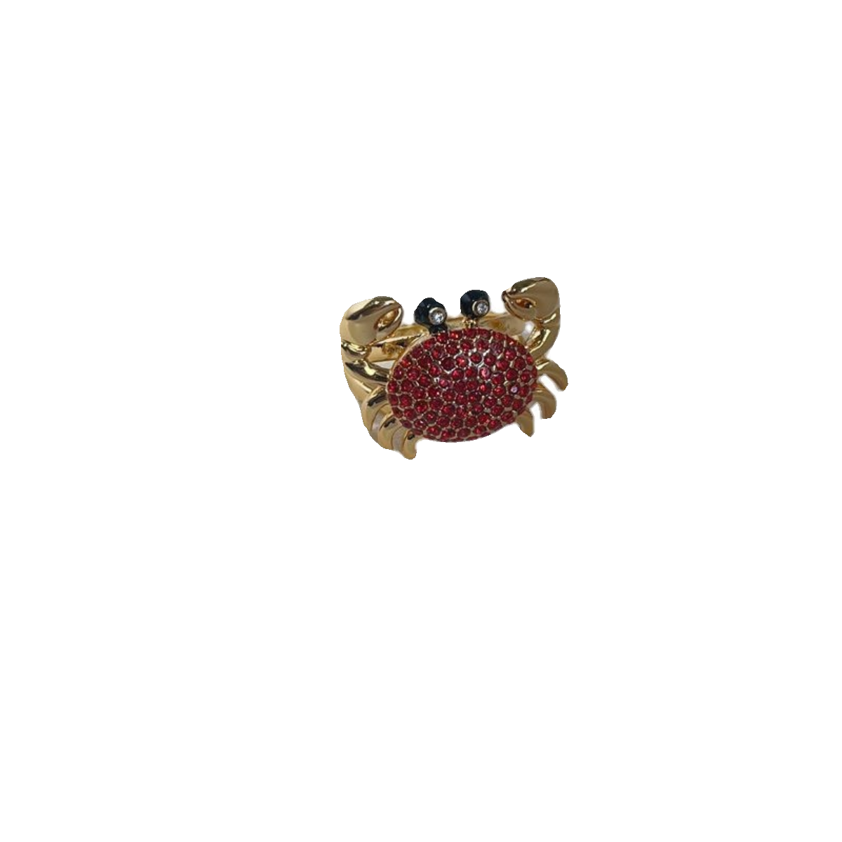 Fashion Light Diamond Red Gem inlaid Crab Ring JZ2