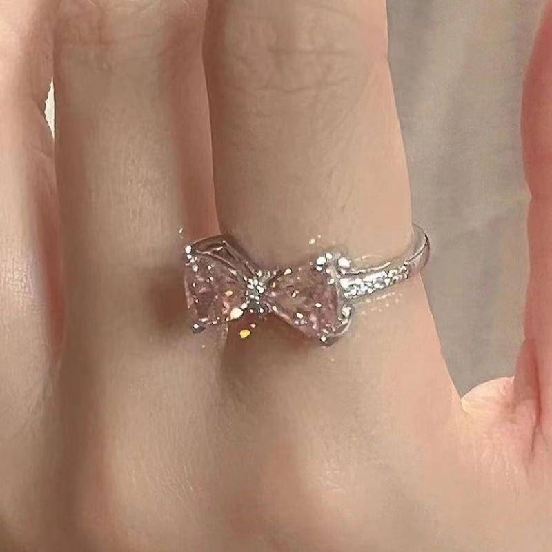 Do not lose color cold wind copper inlaid vermiculite ring niche design student high -value girlfriends ring ring