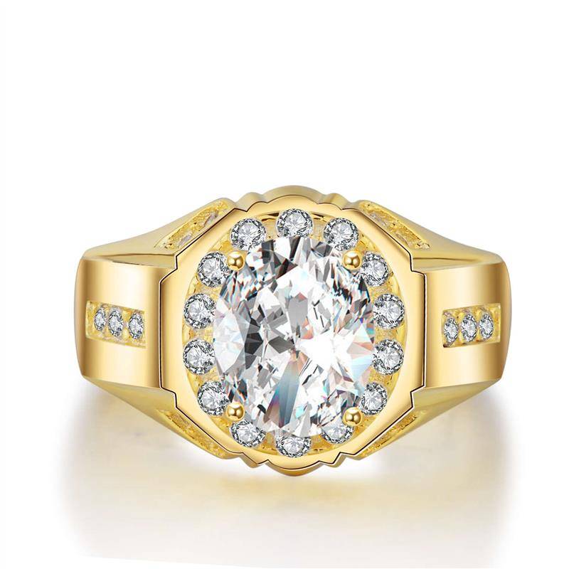 Mjz031 Hurious men's egg -shaped business simulation diamond ring ghost guy ring gold plating gold hand ornaments