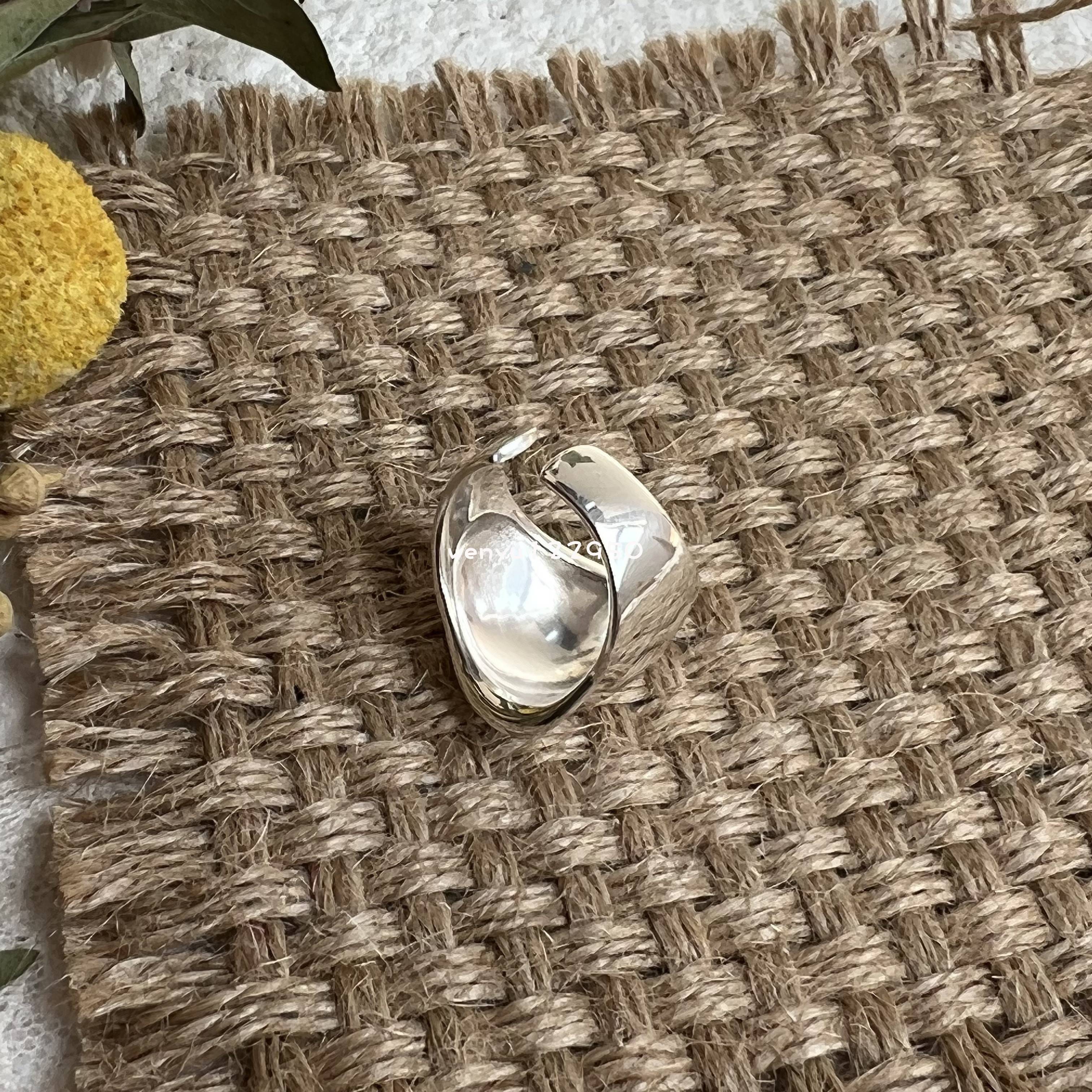 Japanese niche design sensor, the whole body S925 sterling silver trend opening wide face ring