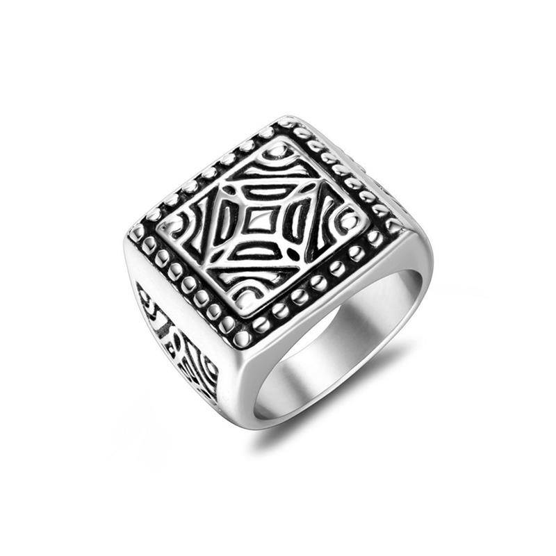 European and American sources Personalized men's trend four -way ring retro finger titanium steel ring SA237