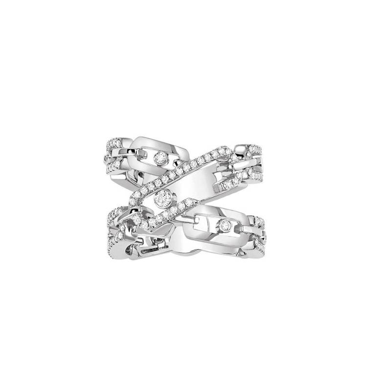 Fashion Modern Jewelry Gallery 925 Silver Waigon Ling Chain Drilling Slide Wide Edition Ring Finger Finger Precepts