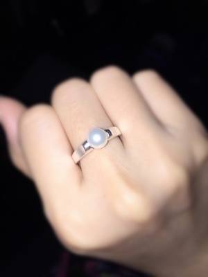 PJ genuine European simplicity double solid natural pearl 925 pure silver ring outside order