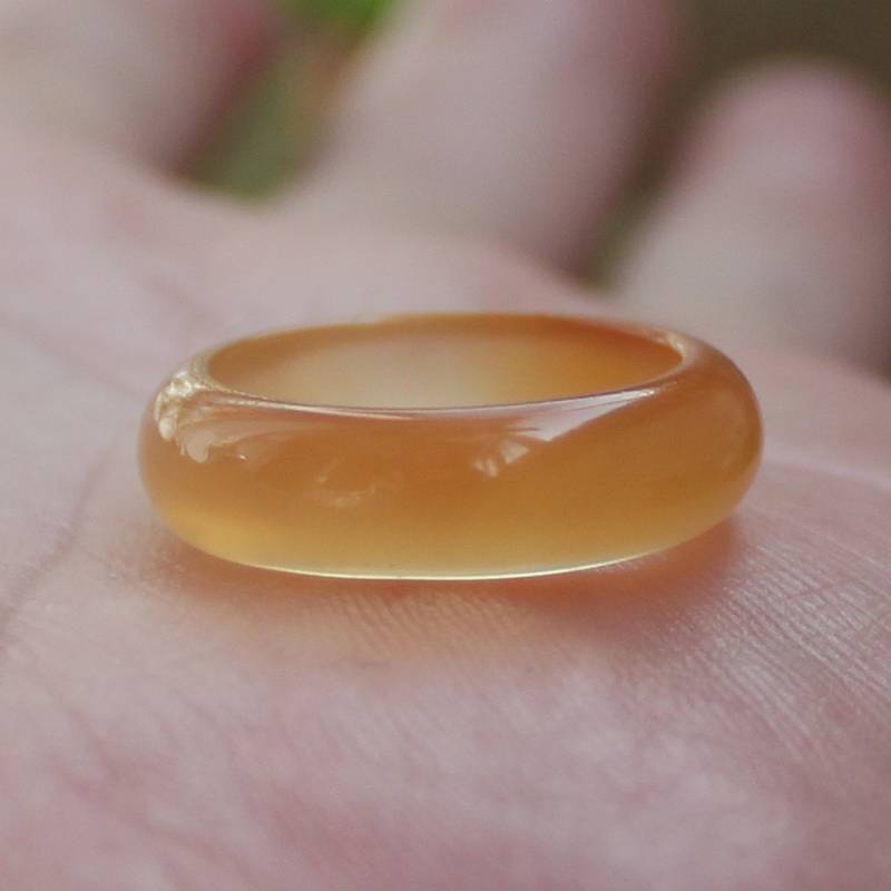 Tianbaowu pure natural agate ring ring finger tail ring running rings fluorescent one picture, free shipping