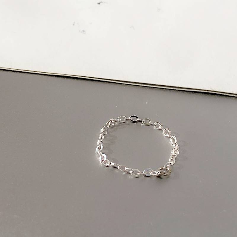 European and American jewelry minimalist silver chain with the shape of the ring, personality trendy niche circle chain