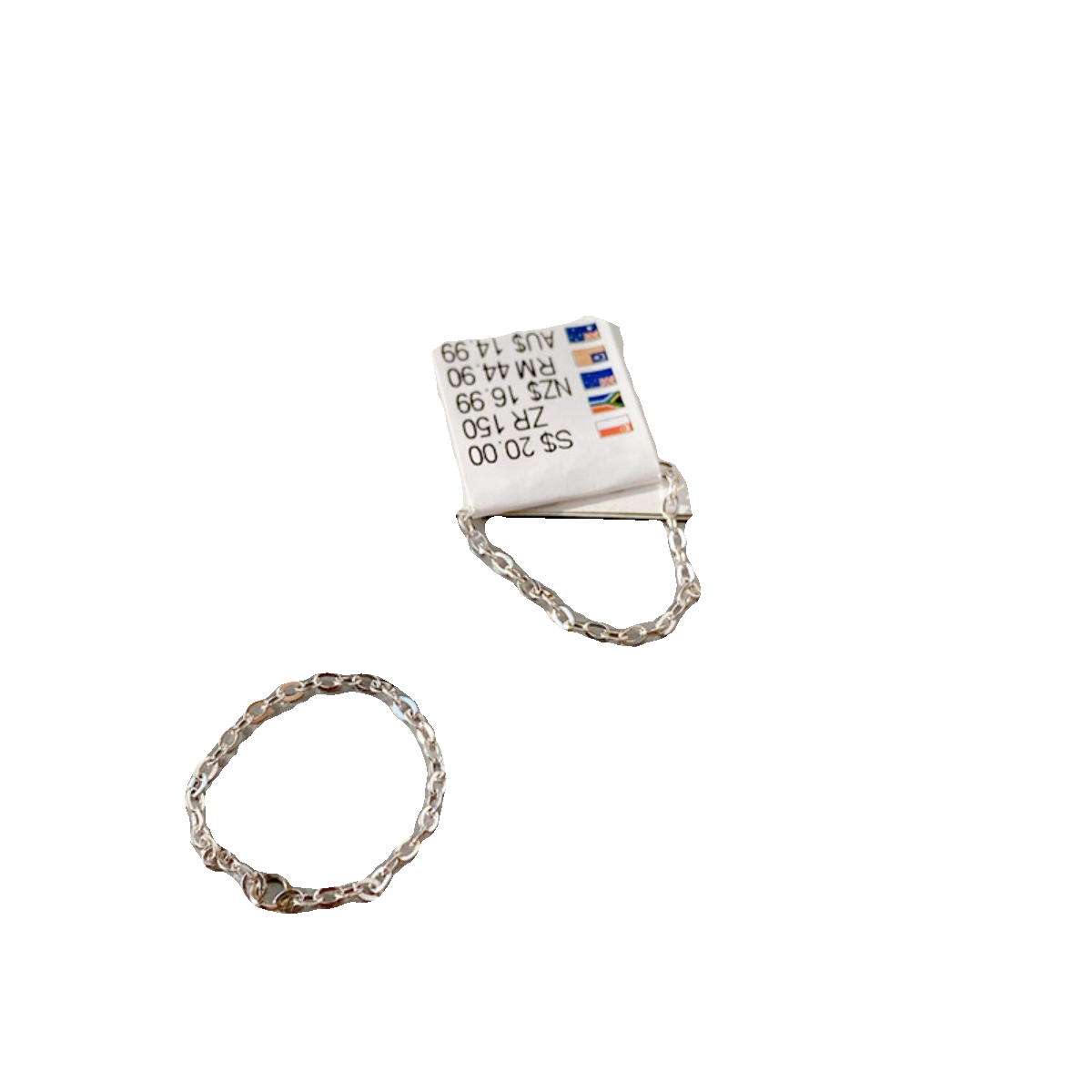 European and American jewelry minimalist silver chain with the shape of the ring, personality trendy niche circle chain