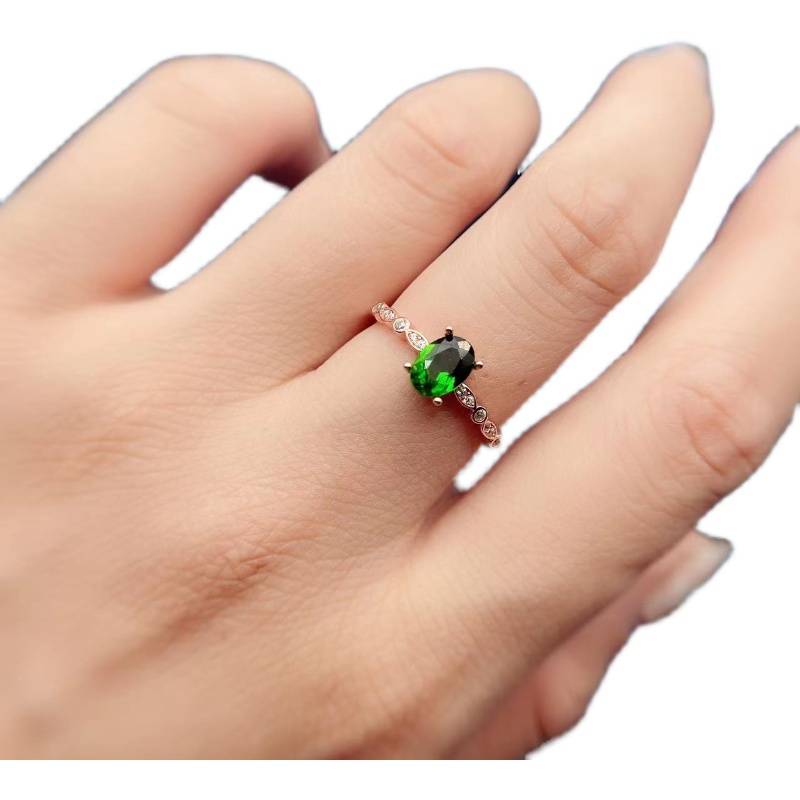 S925 ring empty elliptical multi -dimensional simple and exquisite ring custard silver
