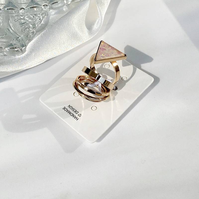 Qingdao European and American jewelry personality trendy niche high sense of high sense, multiple ring finger ring sets