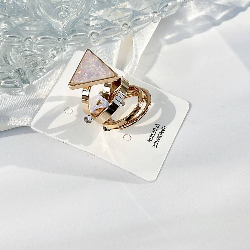Qingdao European and American jewelry personality trendy niche high sense of high sense, multiple ring finger ring sets