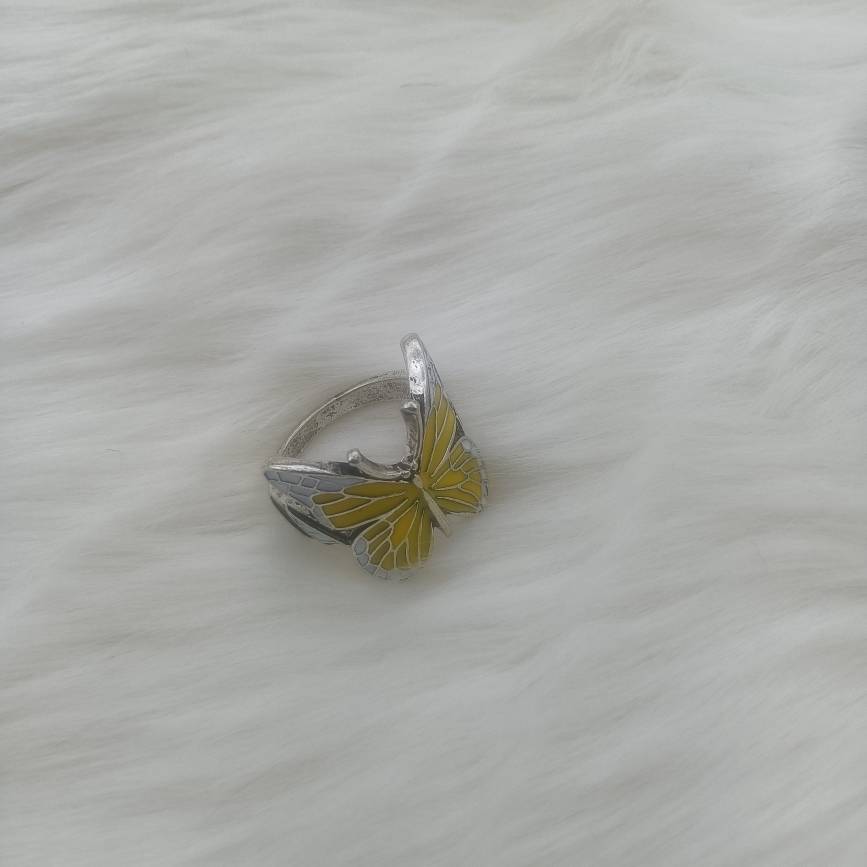 3 European and American original single fashion trendy temperament versatile exquisite luxury, simple, personalized silver -plated silver drop oil butterfly ring