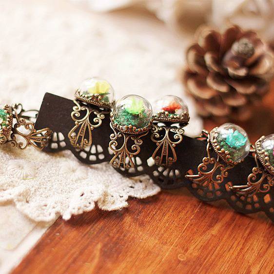 Autumn new Mori Natural simulation dry flower ring retro electroplated bronze eternal flower exit