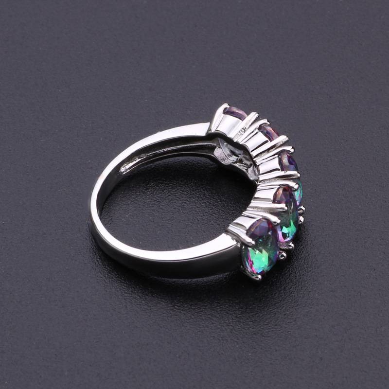 Factory direct sales cross -border Wish hot sale of colorful vermiculite personality birthday stone ring women