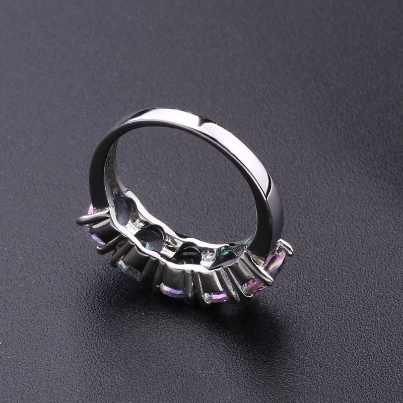 Factory direct sales cross -border Wish hot sale of colorful vermiculite personality birthday stone ring women