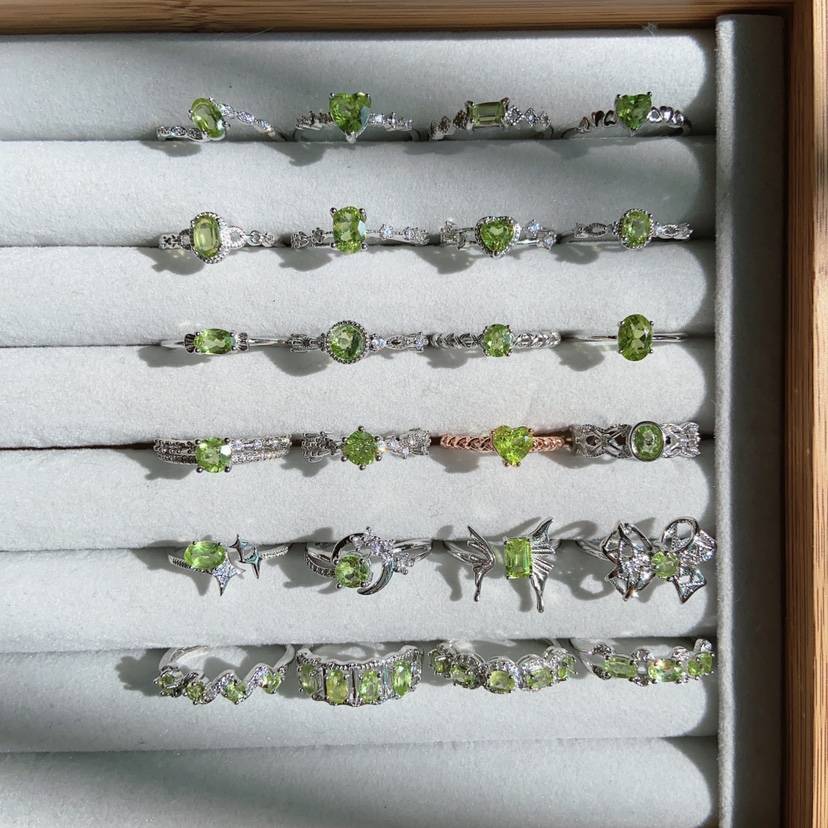 Midawa Natural Olives Collection Crystal Ring Niche Senior Sensory Exquisite Jewelry Female Adjustment