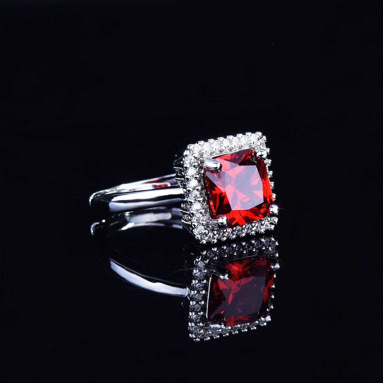 Cross -border European and American lover Gifts Fashion Princess Bag Diamond Ring Micro Stone Rights Streaming Ring Ring