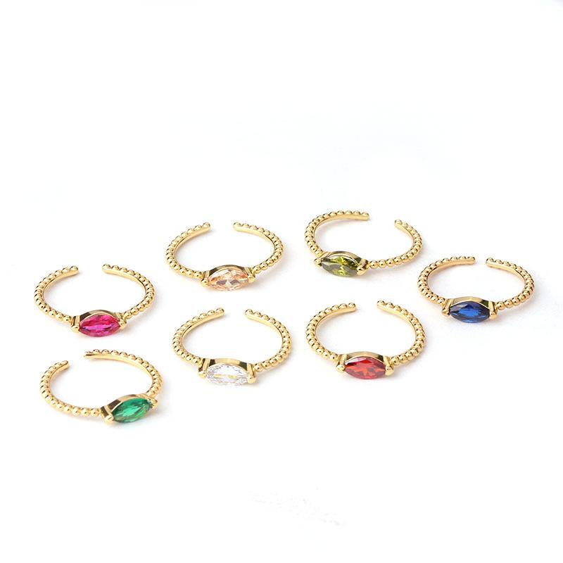 Hengson Simple Colorful Horse Eye Clevey Ring European and American hand accessories adjustable opening ring finger fashion jewelry
