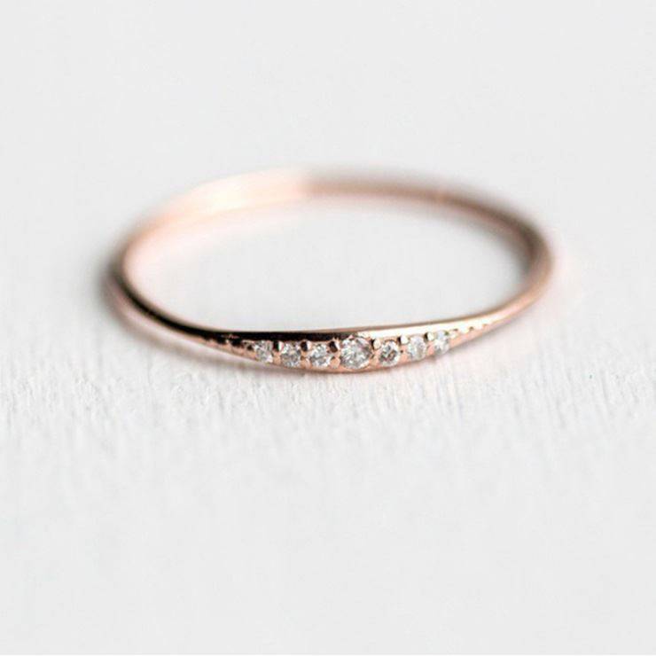 Beidi Wish hot sale simple and fashionable tail ring plating plating inlaid vermiculite ring European and American women's jewelry