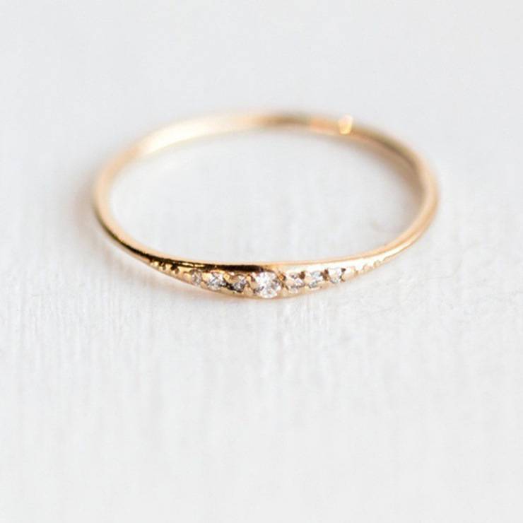 Beidi Wish hot sale simple and fashionable tail ring plating plating inlaid vermiculite ring European and American women's jewelry