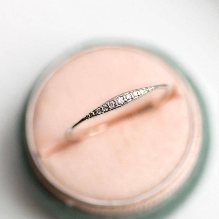 Beidi Wish hot sale simple and fashionable tail ring plating plating inlaid vermiculite ring European and American women's jewelry