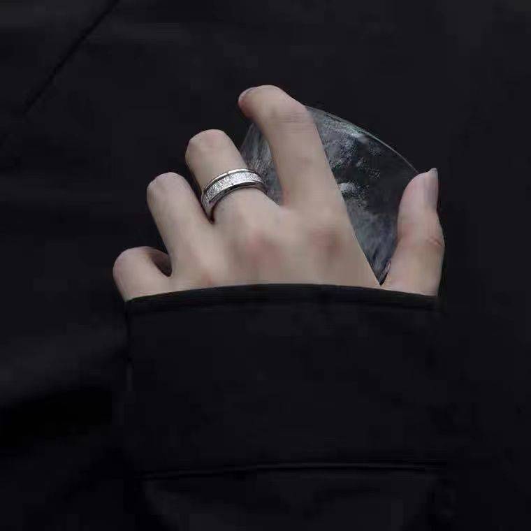 Mist -fog titanium titanium steel ring male inspitone trend fashion single male and female ring couple rings without fading