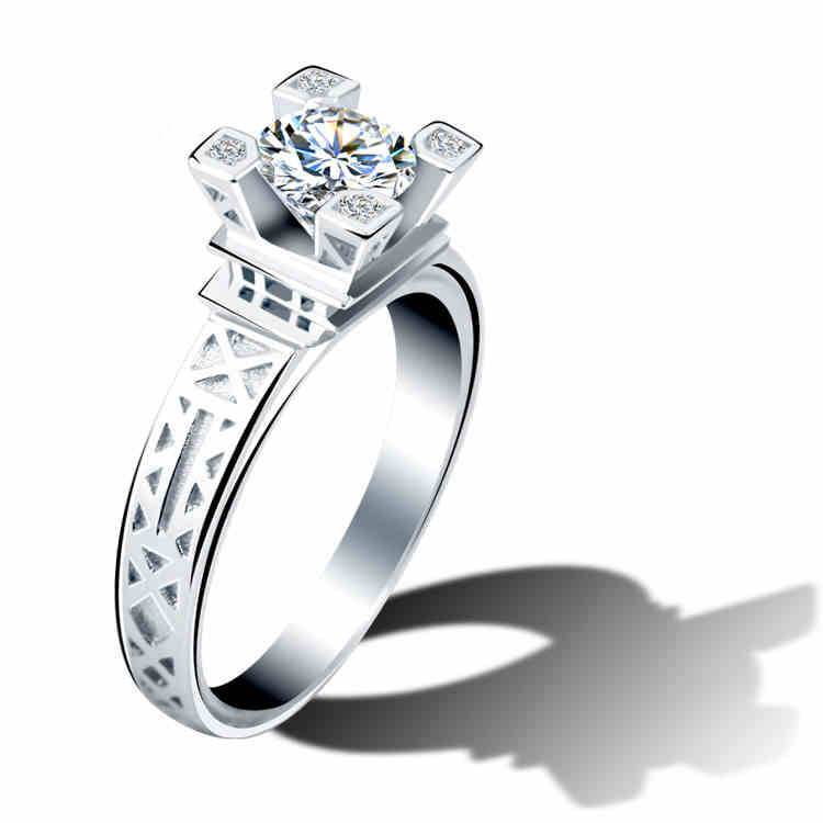 Paris Eiffel INS Ring Women's Advanced Iron Tower Diamond Ring Copper Jewelry