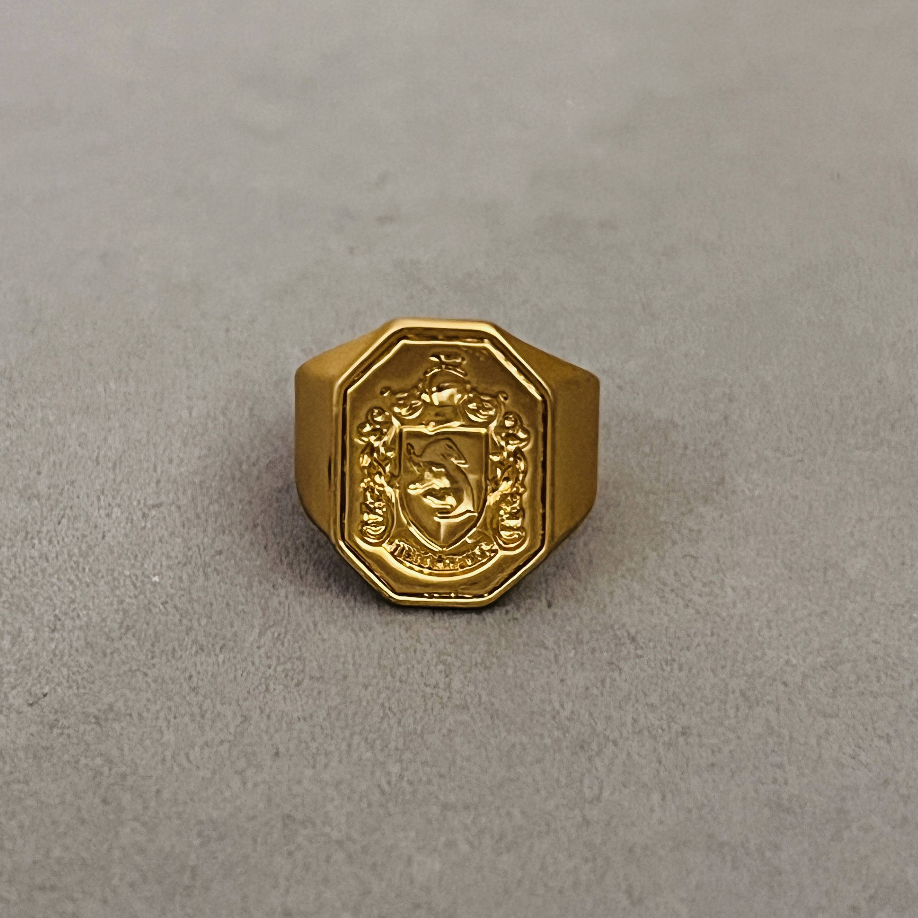 Export tide brand original single large factory tail cargo jewelry retro court luxury exaggerated carved carving marking personality ring