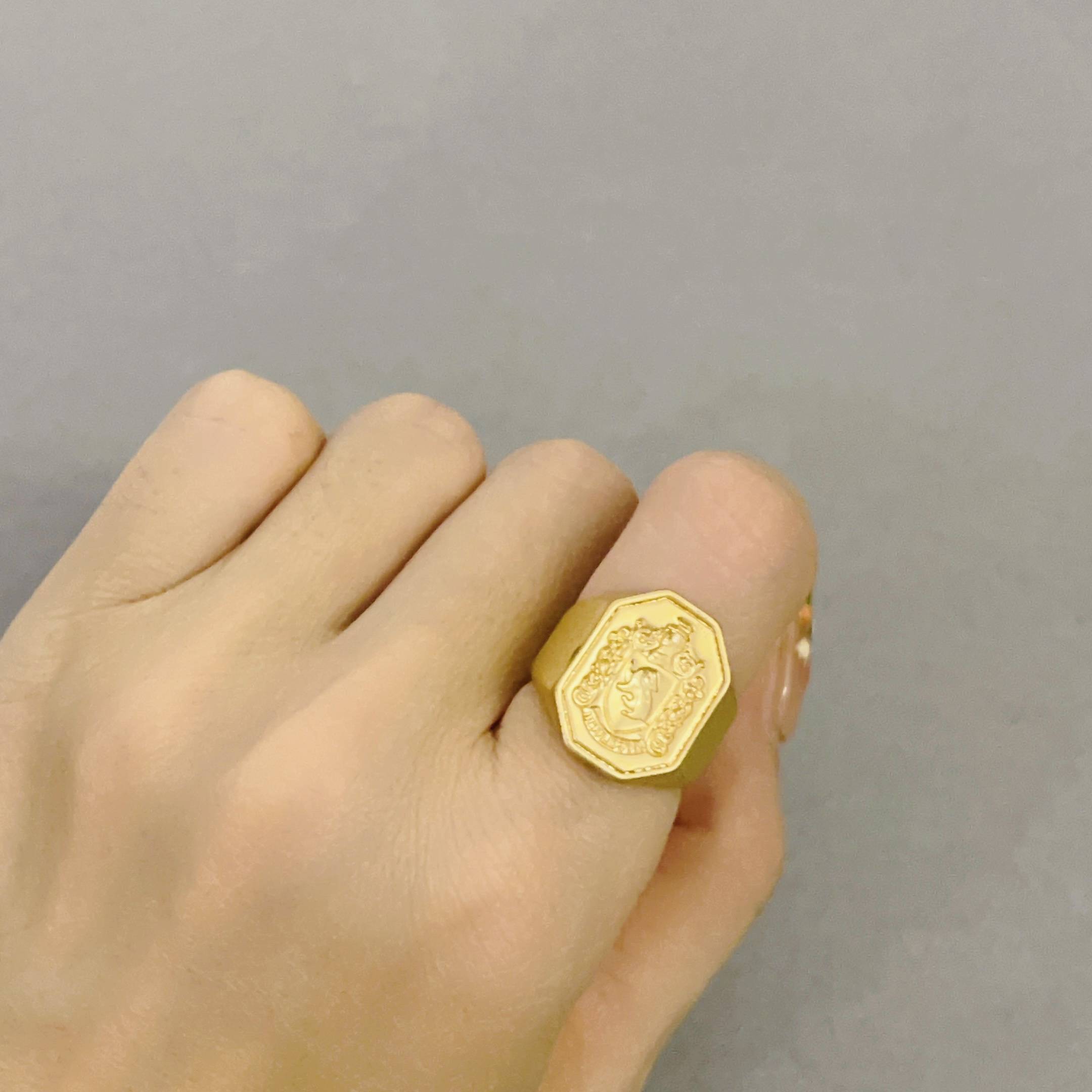 Export tide brand original single large factory tail cargo jewelry retro court luxury exaggerated carved carving marking personality ring