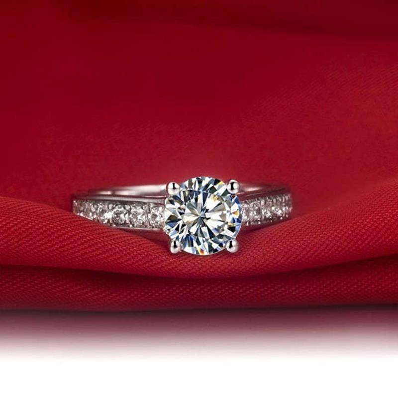 Jewelry European and American wedding rings Four -claws a ring female eBay almighty -selling hot -selling simplicity round diamond ring