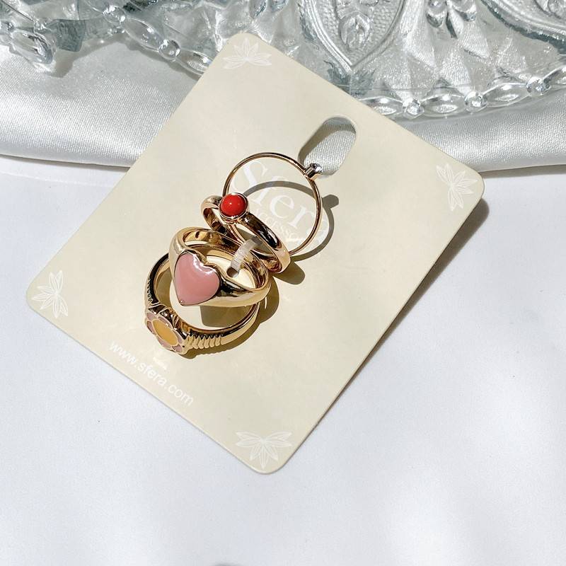 Qingdao European and American jewelry personality trendy niche high sense of high sense, multiple ring finger ring sets