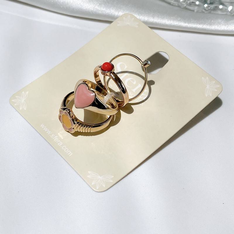 Qingdao European and American jewelry personality trendy niche high sense of high sense, multiple ring finger ring sets