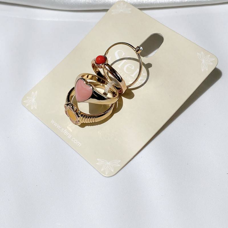 Qingdao European and American jewelry personality trendy niche high sense of high sense, multiple ring finger ring sets