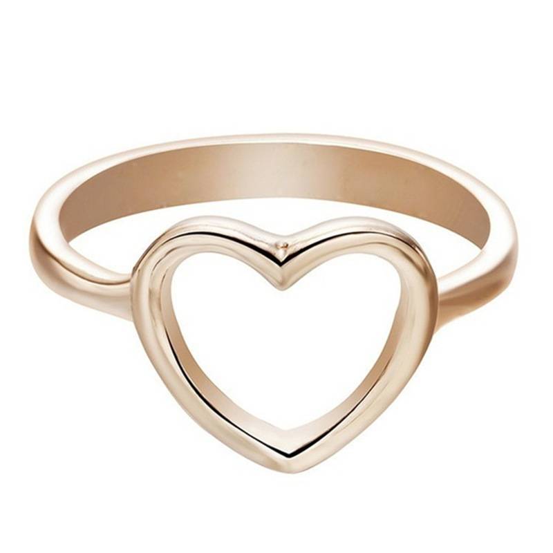 Simple Peach Heart Ring Alloy Plated Simple European and American Ladies Wish hot sale explosion ring jewelry