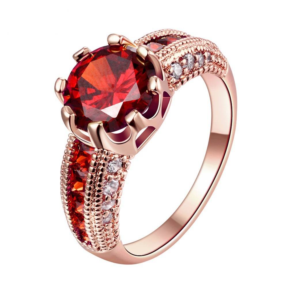 Amazon explosion jewelry European and American vermiculite couple ring hot selling diamond rose gold jewelry