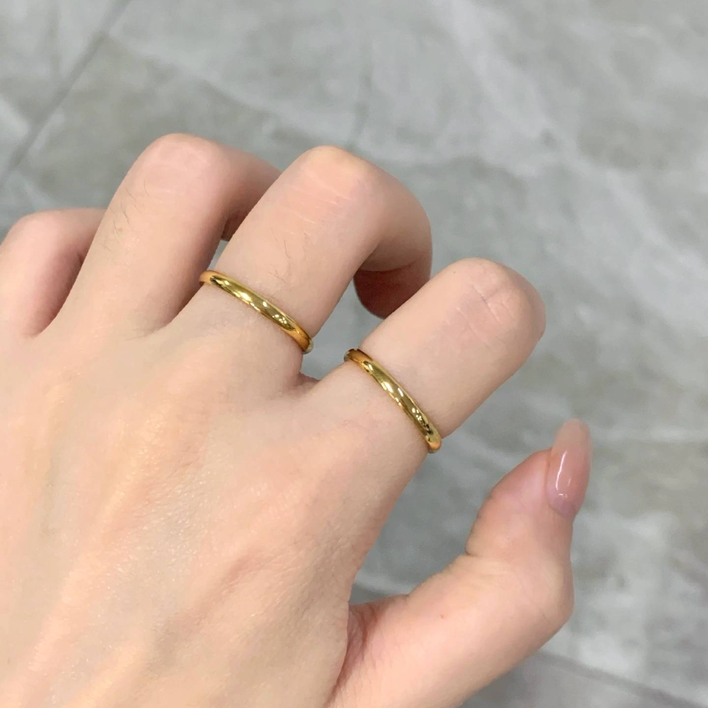 Easy city!Washing hands do not need to pick up sexual travel romantic, simple fine arc, gold ring shows white tide women's style