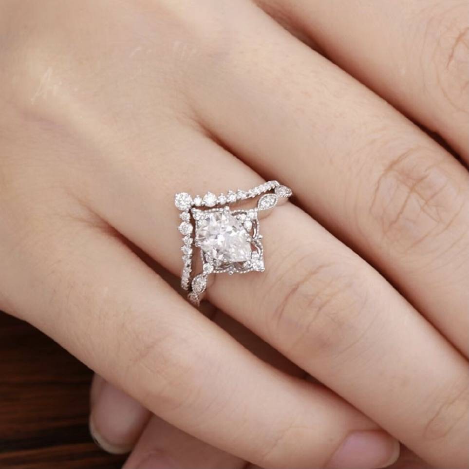 Sanjie European and American cross -border couples against water drops of lace crown rings Lazada hot sale rings female
