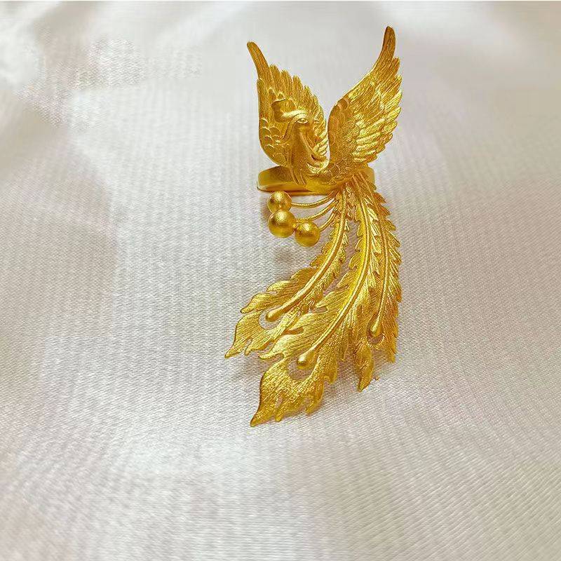 New high -level light luxury explosion ancient Fa Phoenix opening ring can regulate fashion and exquisite personality design ring butterflies