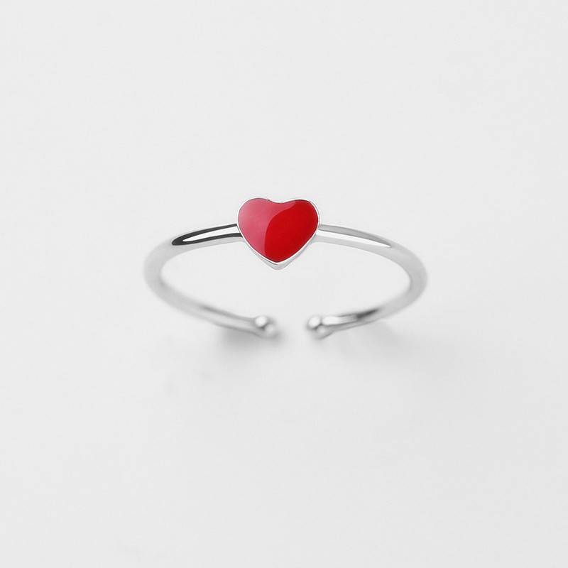 Red Love Ring Female Korean Edition Exquisite Peach Heart Ring Small Fresh temperament Personal Jewelry Manufacturer