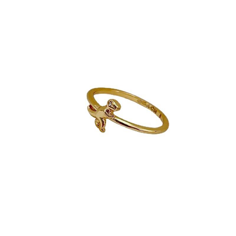 European and American fashion natural animal gold cute little dinosaur modeling ring jz8