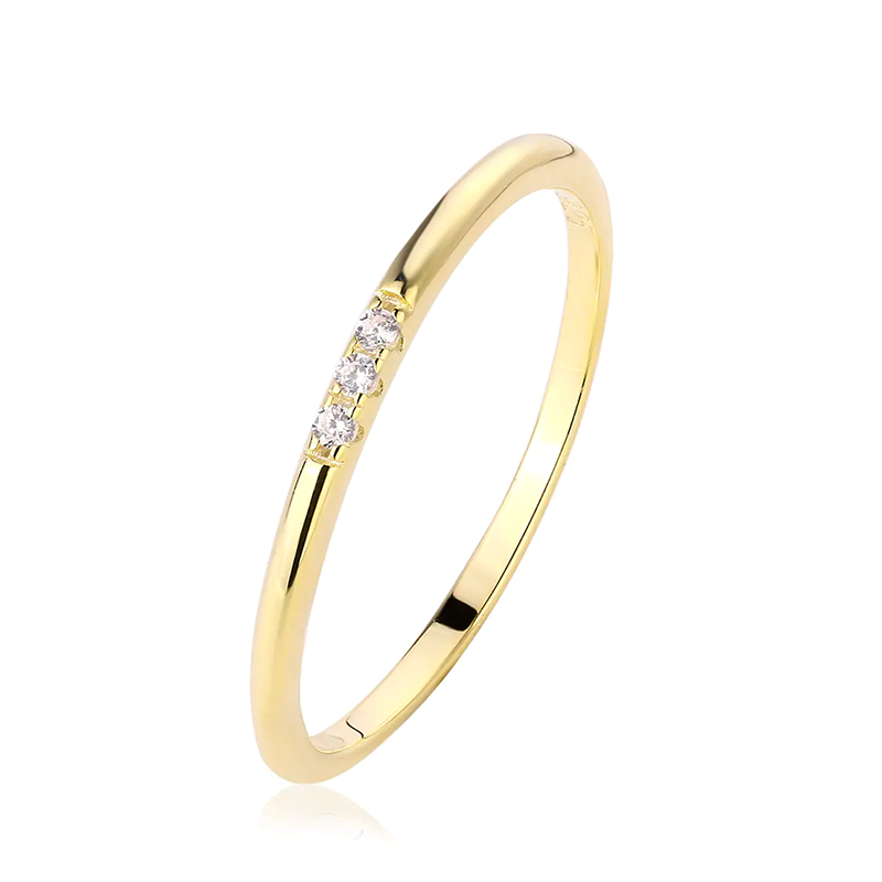 Polar finely inlaid vermiculite Japanese and Korean rings Female simplicity niche light luxury INS wind tail ring ring titanium titanium steel index finger ring