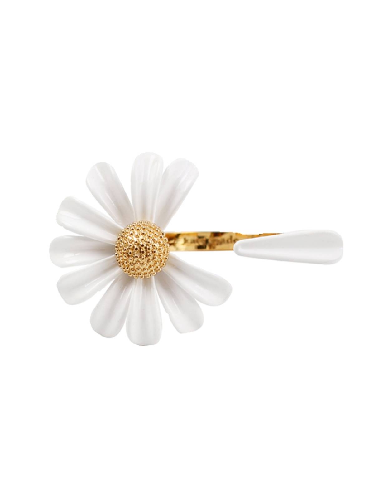 American niche light luxury, fresh personality versatile small daisy high -temperature baking paint flower ring opening can adjust the ring
