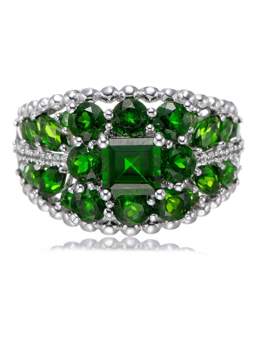 Fangyuan leaf transparent pyloric pirate 925 silver ring ring female ins trendy ring ring silver designer model