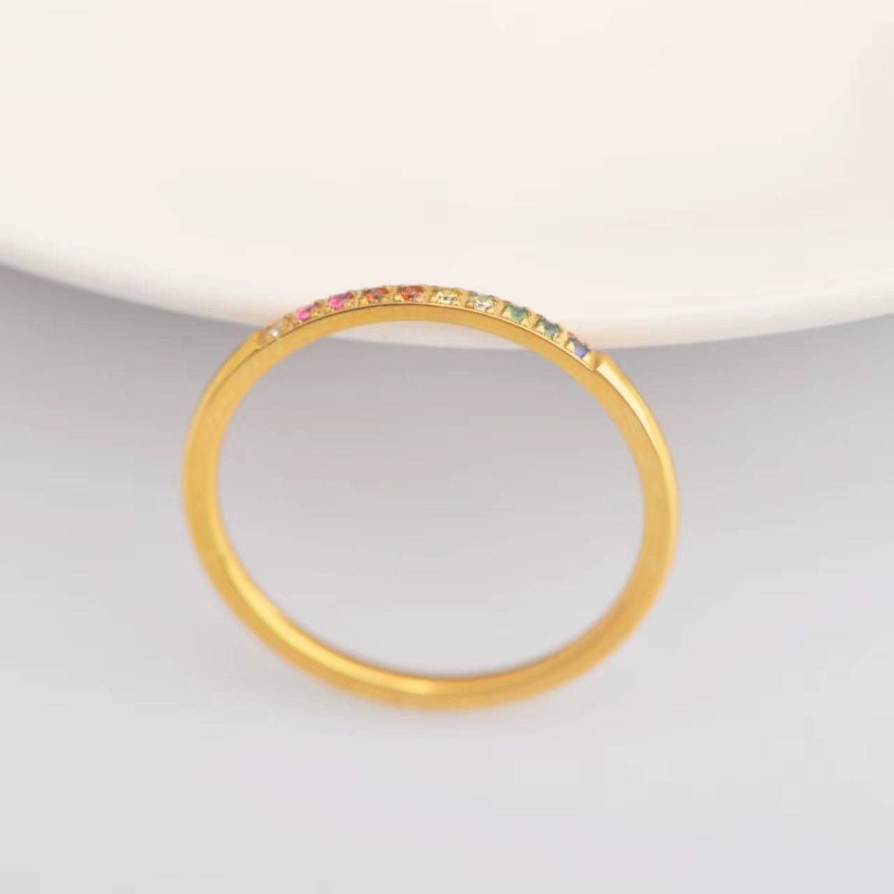 New color vermiculite hand ornaments European and American inspi color ring ring ring ring simple stainless steel hand ornaments